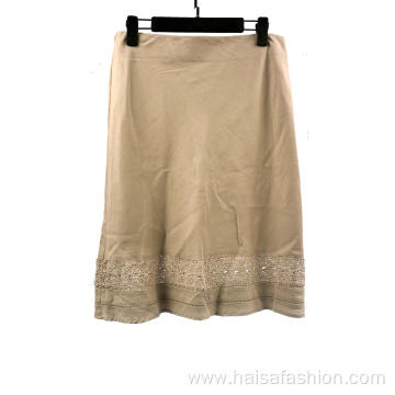 Women's Cream-Colored A-Line Skirt